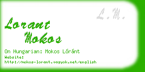 lorant mokos business card