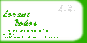 lorant mokos business card